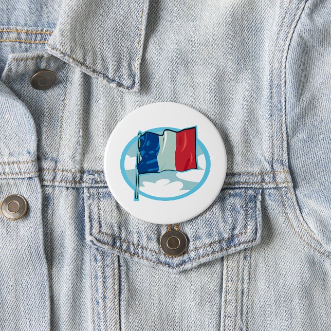 French Flag Tricolour Blue White Red France Button (Creator Uploaded)