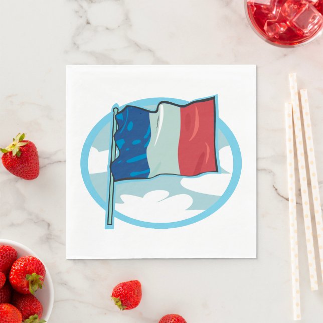 French Flag Tricolour Blue White Red France Napkins (Creator Uploaded)