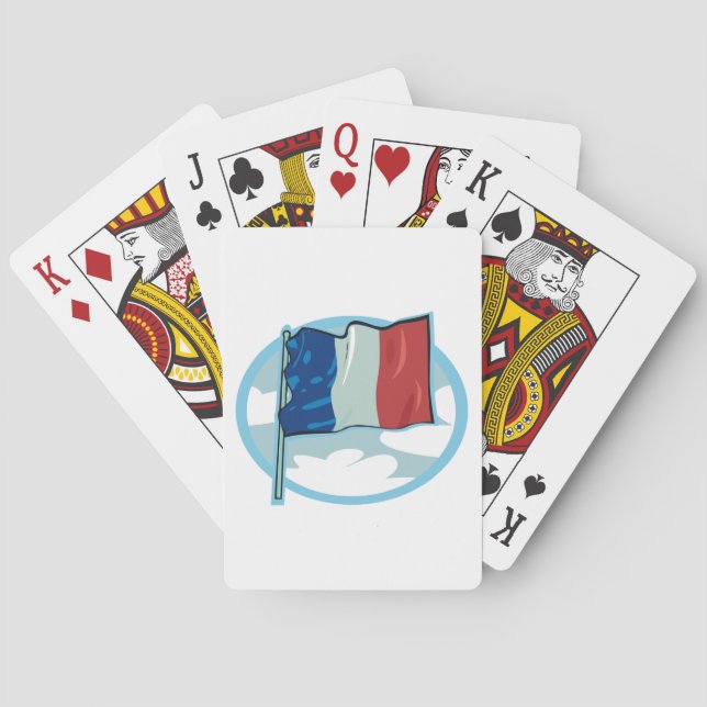 French Flag Tricolour Blue White Red France Poker Cards (Back)