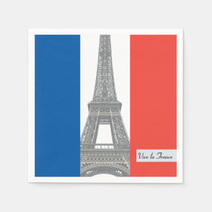 French Flag, Vive la France, Bastille Day Party Napkins
