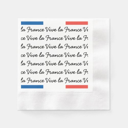 French Flag Vive la France Bastille Day Party Paper Napkins