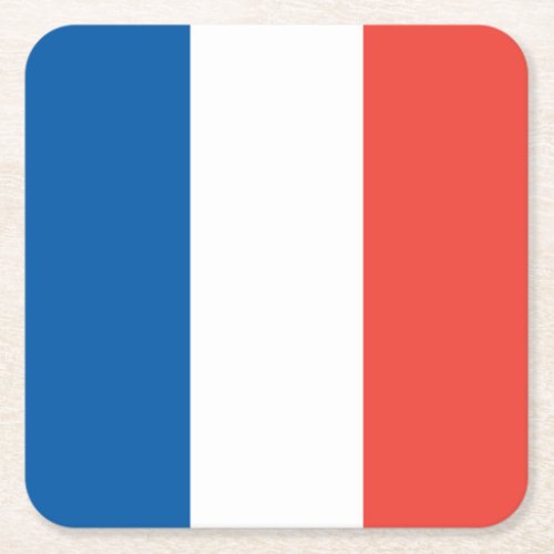 French Flag Vive la France Bastille Day Party Square Paper Coaster