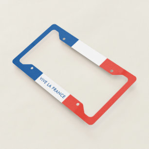 French Flag Vive La France License Plate Frame