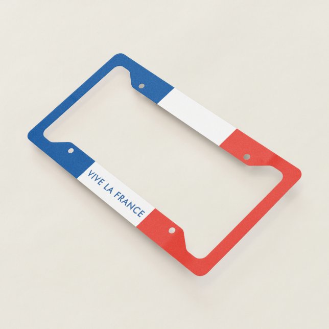 French Flag Vive La France License Plate Frame (3/4)