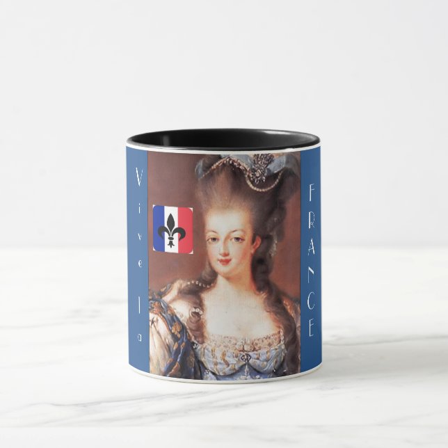 French Flag Vive La France Marie Antoinette Mug (Center)