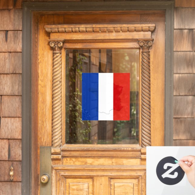French flag window cling (Home Door)