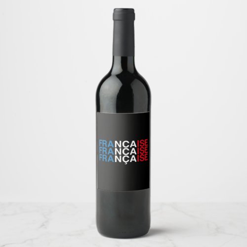 FRENCH Flag Wine Label