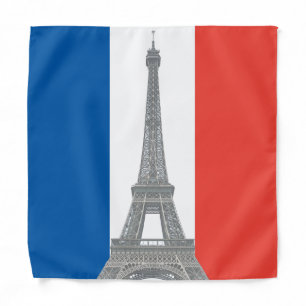 French Flag With Eiffel Tower, Kids/Small Bandana