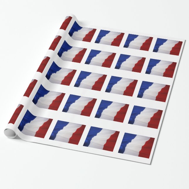 FRENCH FLAG WRAPPING PAPER (Unrolled)