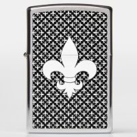 French Fleur de Lis Black and White Pattern