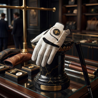 French Fleur De Lis Gold and Black Golf Glove