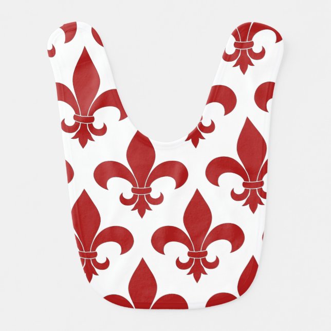 French Fleur de lis Pattern Classic Baby Bib (Front)