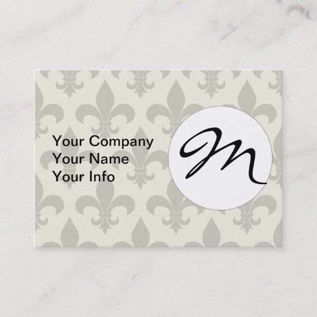 French Fleur de lis Pattern Classic Business Card (Front)