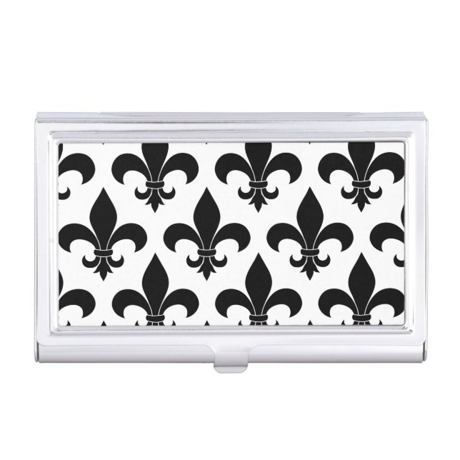 French Fleur de lis Pattern Classic Business Card Holder (Front)