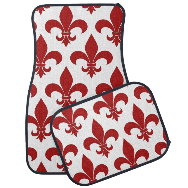 French Fleur de lis Pattern Classic Car Floor Mat (Set)