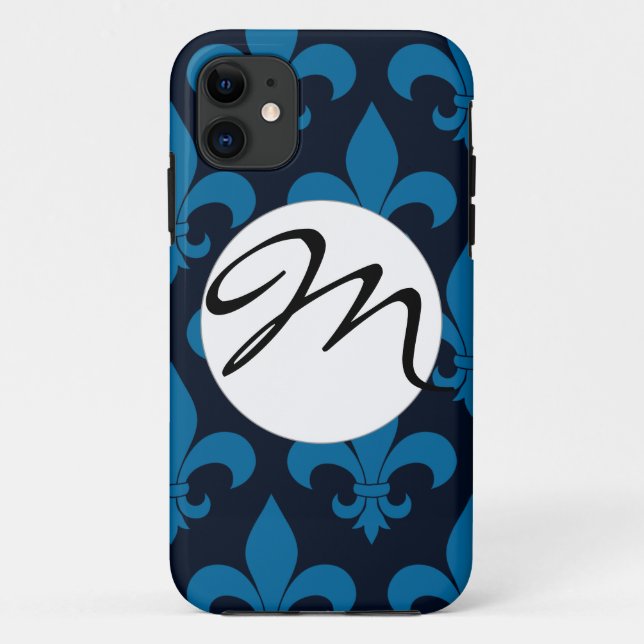 French Fleur de lis Pattern Classic Case-Mate iPhone Case (Back)