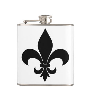 French Fleur de lis Pattern Classic Flask