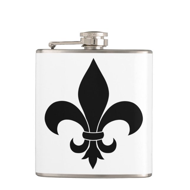 French Fleur de lis Pattern Classic Flask (Front)