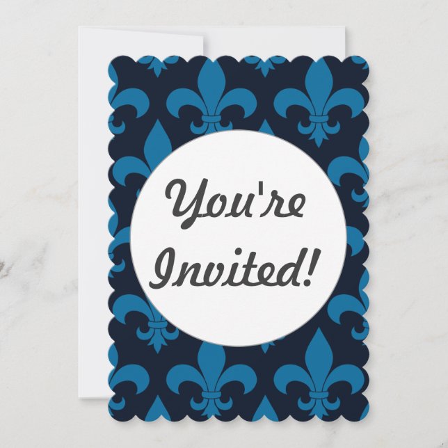 French Fleur de lis Pattern Classic Invitation (Front)
