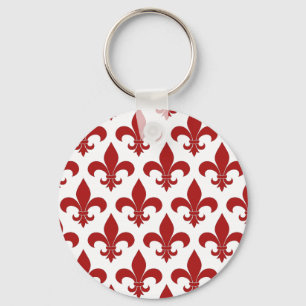 French Fleur de lis Pattern Classic Keychain