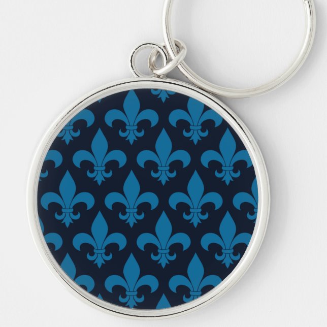 French Fleur de lis Pattern Classic Keychain (Front)