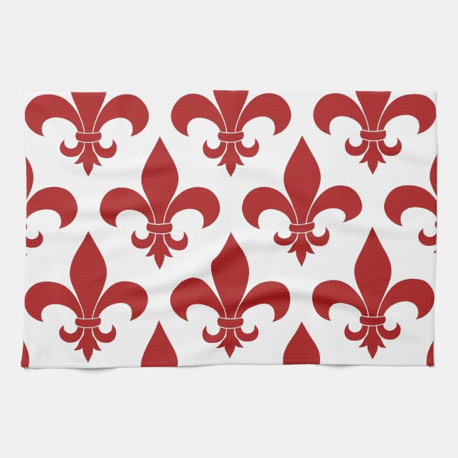 French Fleur de lis Pattern Classic Kitchen Towel (Horizontal)