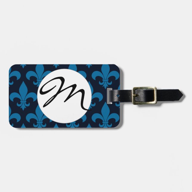 French Fleur de lis Pattern Classic Luggage Tag (Front Horizontal)
