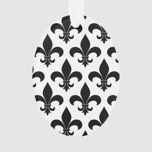 French Fleur de lis Pattern Classic Ornament (Back)