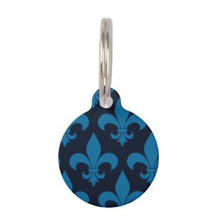 French Fleur de lis Pattern Classic Pet Tag