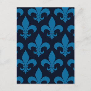 French Fleur de lis Pattern Classic Postcard