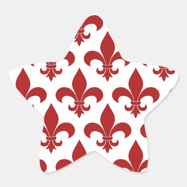 French Fleur de lis Pattern Classic Star Sticker (Front)
