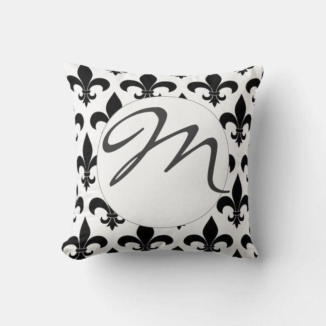 French Fleur de lis Pattern Classic Throw Pillow (Front)