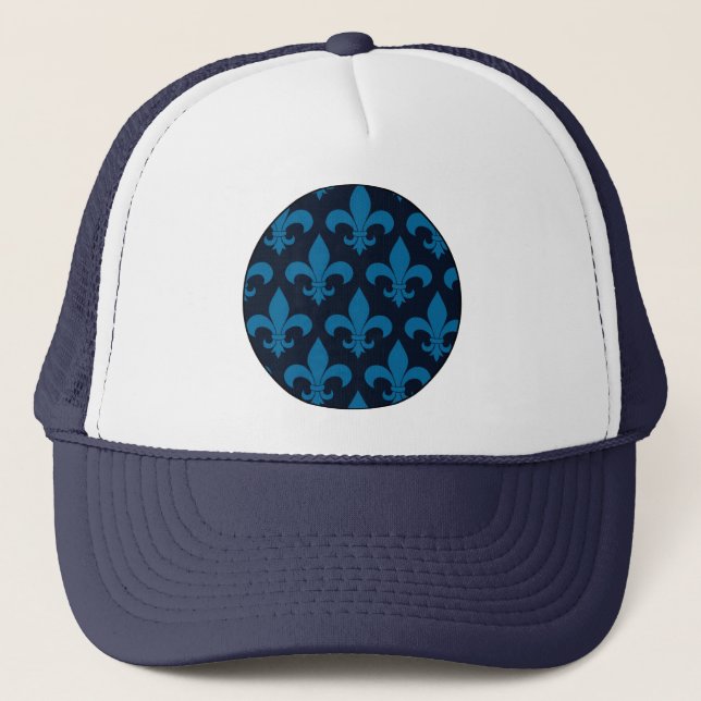 French Fleur de lis Pattern Classic Trucker Hat (Front)