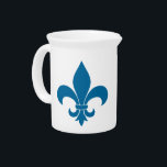 French Fleur de lis Pattern  Drink Pitcher<br><div class="desc">The French Fleur de lis is a decorative element that celebrates stylish French as well as New Orleans cultures. The fleur de lis adds style to your gift, with a symbol of France as your design. The crisp color scheme is traditional blue red black and white, this fleur de lis...</div>
