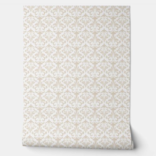 French Fleur de Lis Pattern Elegant Vintage Beige  Wallpaper