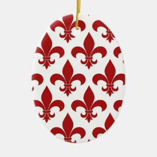French fleur de lis pattern Parisian Ceramic Ornament