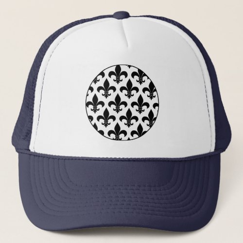 French Fleur de lis Pattern Trucker Hat