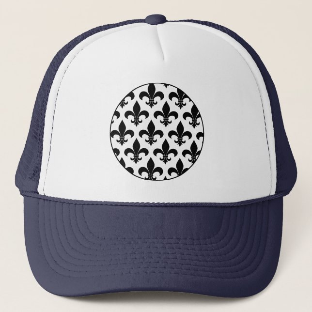 French Fleur de lis Pattern Trucker Hat (Front)