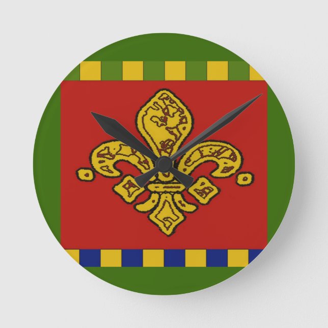French Fleur De Lis Round Clock (Front)