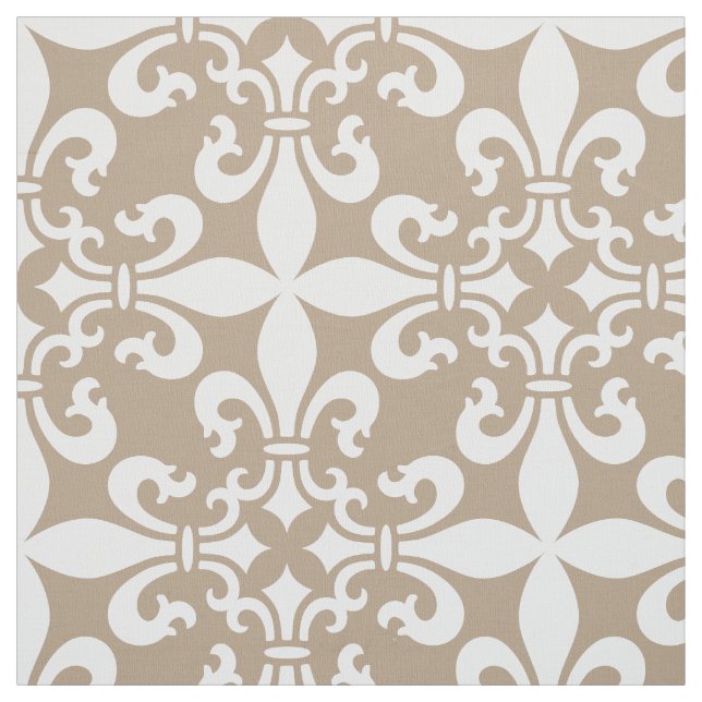 French Fleur de Lys Pattern Customizable Color Fabric (Swatch)