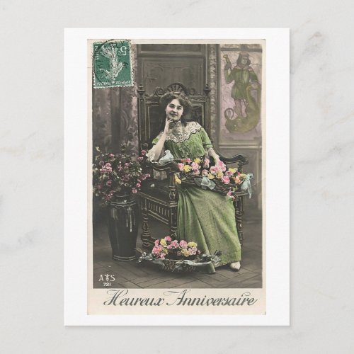 French Flirt _ Beautiful Woman Portrait Postcard