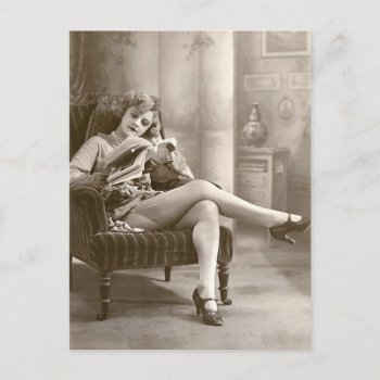 French Flirt - Hosiery Pinup Girl Postcard by FrenchFlirt at Zazzle
