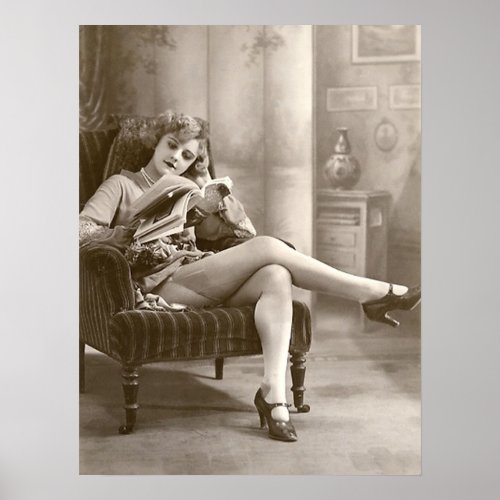 French Flirt _ Hosiery Pinup Girl Poster