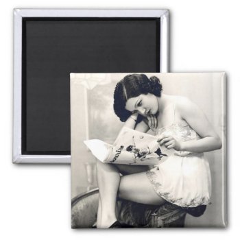 French Flirt - Vintage Pinup Girl Magnet by FrenchFlirt at Zazzle