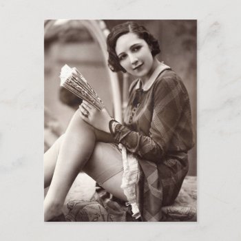 French Flirt - Vintage  Pinup Girl Postcard by FrenchFlirt at Zazzle