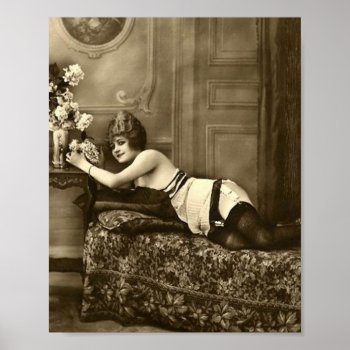 French Flirt  - Vintage Pinup Girl Poster by FrenchFlirt at Zazzle