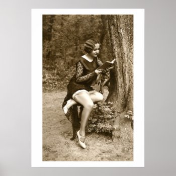 French Flirt - Vintage Pinup Girl Reading Tease Poster by FrenchFlirt at Zazzle