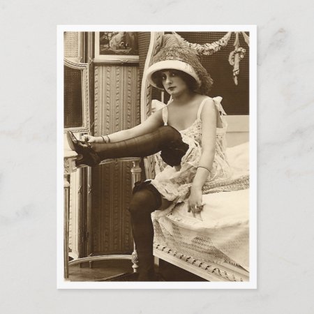 French Flirt  - Vintage Pinup Postcard