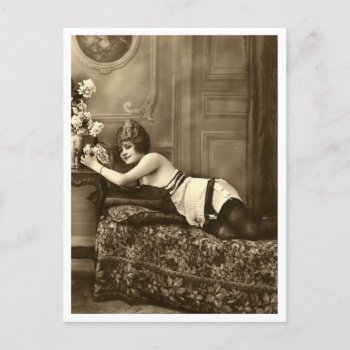 French Flirt  - Vintage Pinup Postcard by FrenchFlirt at Zazzle