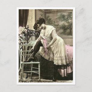 French Flirt - Vintage Pinup Postcard